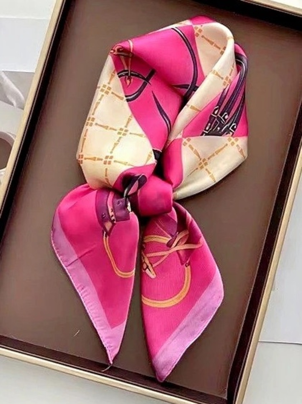 Pink & Black Printed Scarf NWT